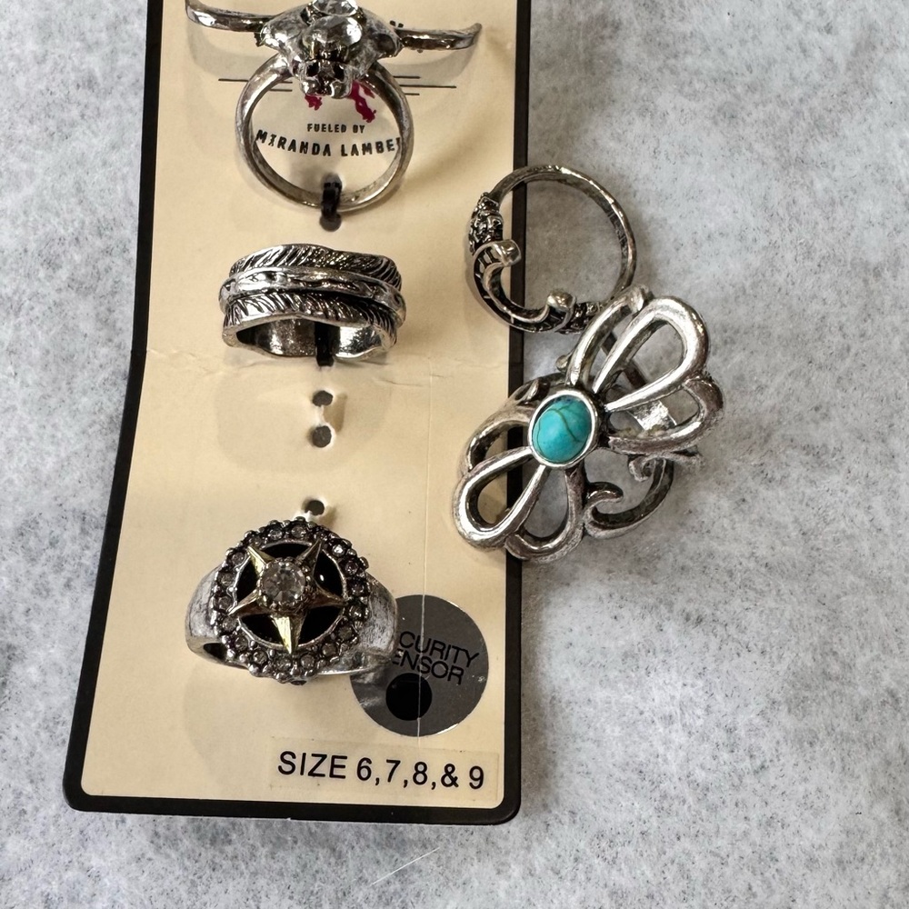 IDYLLWIND-5pcs. Silver w Turquoise Rings